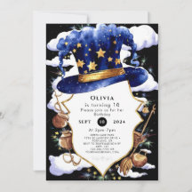 Pastel Whimsical Watercolor Wizard Birthday