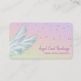 *~* Pastel White Angel Vinge Starry Rainbow Visitkort