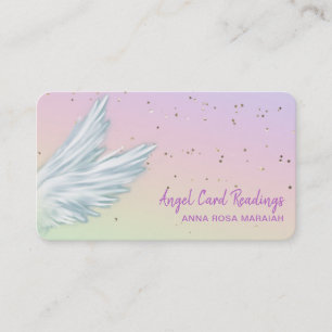 *~* Pastel White Angel Vinge Starry Rainbow Visitkort