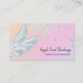 *~* Pastel White Angel Vinge Starry Rainbow Visitkort