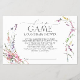 Pastel WildblomBaby Shower Bingo Game Flyer