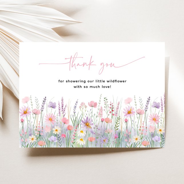 Pastel WildblomBaby Shower Tack Kort (Skapare uppladdad)