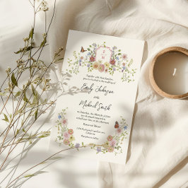 Pastel Wildblomma Bröllop Inbjudningar