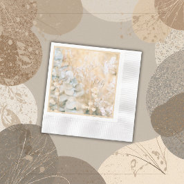 Pastel Wildblomme Meadow Bröllop Pappersservett