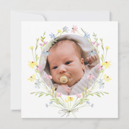 Pastel Wildblommor Baptism - tack för ditt kort