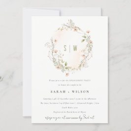 Pastel Wildbloms Blommigt WAN Förlovning Inbjudan