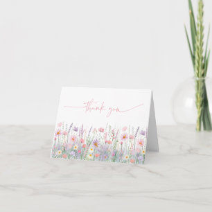 Pastel Wildbloms Meadow Baby Shower Tack Kort