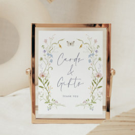 Pastel Wildblomsterkort och presentkort Poster