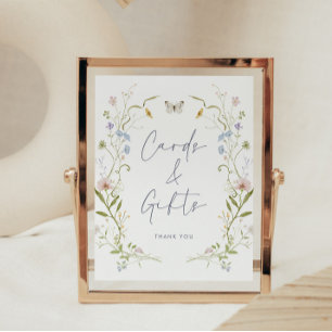 Pastel Wildblomsterkort och presentkort Poster