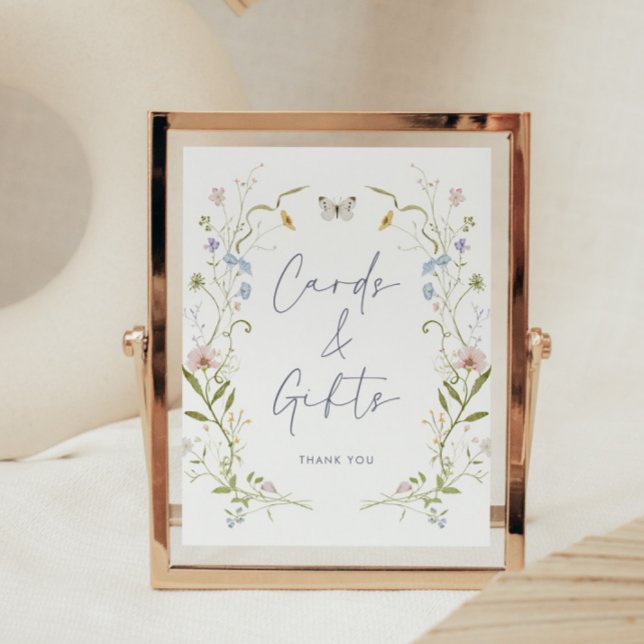 Pastel Wildblomsterkort och presentkort Poster (Skapare uppladdad)