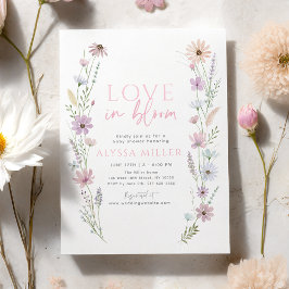 Pastel Wildflower Love in Bloom Bridal Shower Inbjudningar