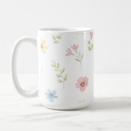 Pastel Wildflower Meadow Coffee Mug - Floral Water Kaffemugg