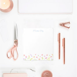 Pastel Wildflower Personalized Blue Notepad Anteckningsblock