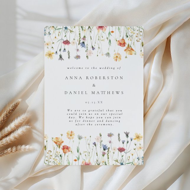 Pastel Wildflower Wedding Program (Skapare uppladdad)