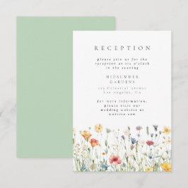 Pastel Wildflower Wedding Reception Enclosure Card Tilläggskort