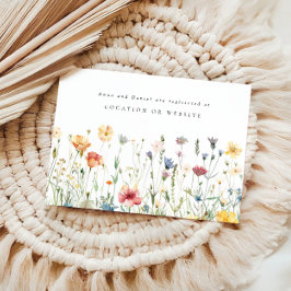 Pastel Wildflower Wedding Registry Enclosure Tilläggskort