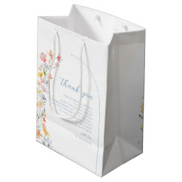 Pastel Wildflower Wedding Thank You Gift Paper Bag