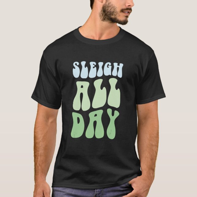Pastel Winter Christmas Sleigh All Day 2 T Shirt (Framsida)