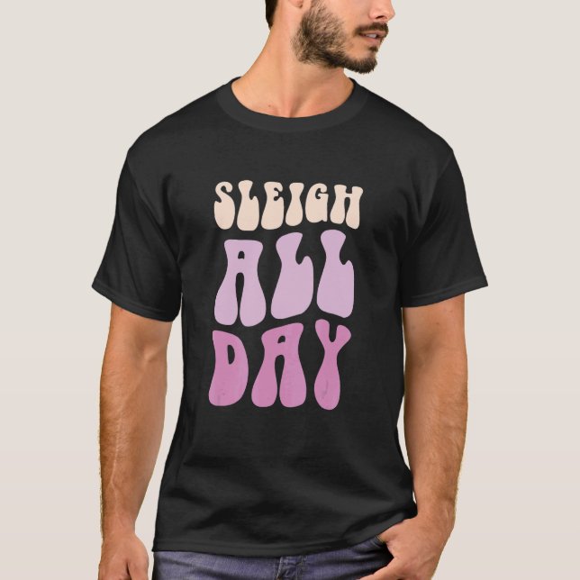 Pastel Winter Christmas Sleigh All Day 3 T Shirt (Framsida)