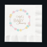 Pastel Winter Wonderland Baby Shower Pappersservett<br><div class="desc">Pastel Winter Wonderland Baby Shower Napkins-design är en betäckande sockerplommonsaga, som har en ren, minimalistisk vit bakgrund för svart och guldbrun text med handskrivet skript och skapar ett enkelt och neutralt modernt stil. Denna klassiska arrangemang är sött förskönad med vackra julgranar av prydnadsföremål, polkagrisar, snöflingor, puff bollar och stjärnor, med...</div>