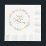 Pastel Winter Wonderland Baby Shower Pappersservett<br><div class="desc">Pastel Winter Wonderland Baby Shower Napkins-design är en betäckande sockerplommonsaga, som har en ren, minimalistisk vit bakgrund för svart och guldbrun text med handskrivet skript och skapar ett enkelt och neutralt modernt stil. Denna klassiska arrangemang är sött förskönad med vackra julgranar av prydnadsföremål, polkagrisar, snöflingor, puff bollar och stjärnor, med...</div>