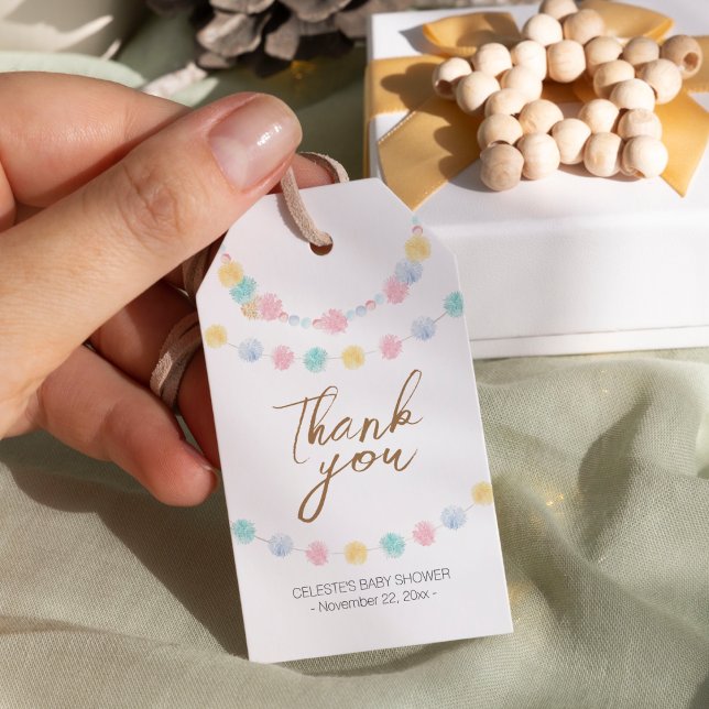 Pastel Winter Wonderland Baby Shower Tack Presentetikett (Skapare uppladdad)
