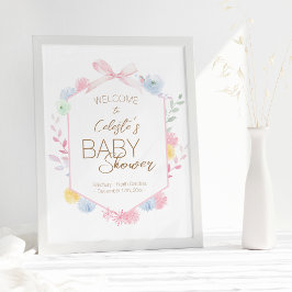 Pastel Winter Wonderland Baby Shower Välkommen Poster