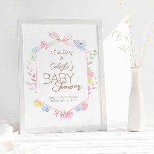 Pastel Winter Wonderland Baby Shower Välkommen Poster