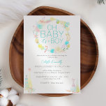 Pastel Winter Wonderland Oh Pojke Shower Inbjudningar<br><div class="desc">Den här pastel Winter Wonderland Oh Pojke Shower-designen är en betäckande sockerplommonsaga, med en ren, minimalistisk vit bakgrund för svart och guldbrun text med handskrivet skript, som skapar ett enkelt och neutralt modernt stil. Denna klassiska arrangemang är sött förskönad med vackra julgranar av prydnadsföremål, polkagrisar, snöflingor, puff bollar och stjärnor,...</div>