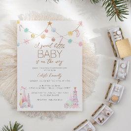 Pastel Winter Wonderland Sweet Little Baby Shower Inbjudningar