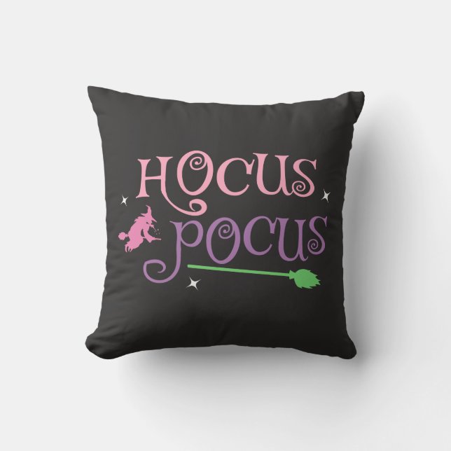 Pastel Witch Hocus Pocus Halloween Broomstick Kudde (Framsida)