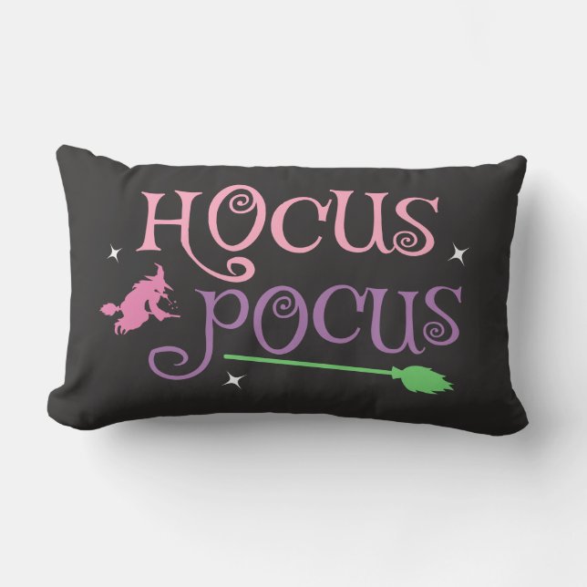 Pastel Witch Hocus Pocus Halloween Broomstick Lumbarkudde (Framsida)