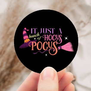 Pastel Witch Hocus Pocus Halloween Hat Broomstick Runt Klistermärke