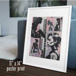 Pastel Women Lesbisk Art Poster
