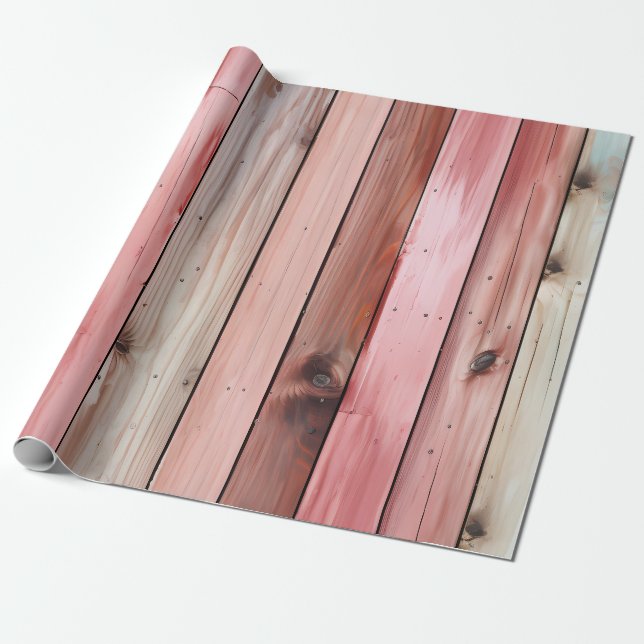 Pastel Wood Golv Presentpapper (Utrullad)