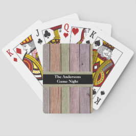 Pastel Wood Plank Anpassade Family Namn Casinokort