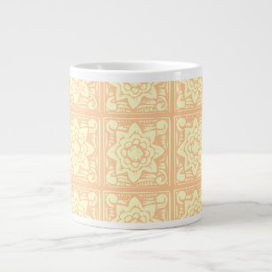 Pastel Woodcut Flowers Mönster Jumbo Mugg