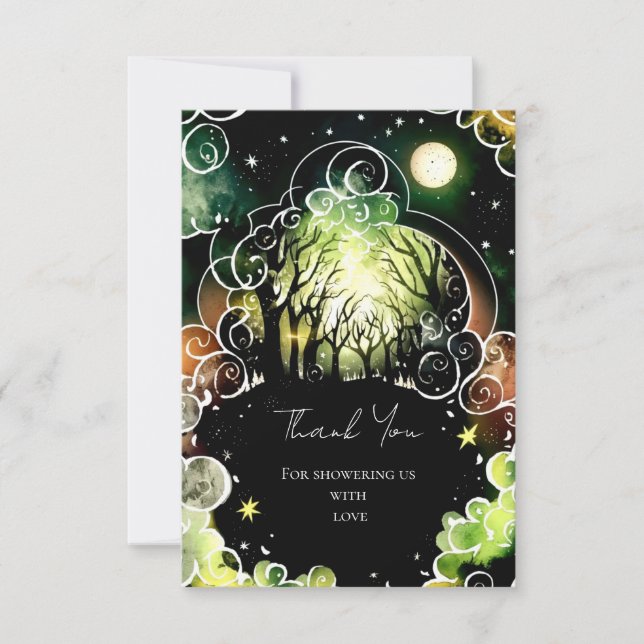 Pastel Woodland Baby Shower Tack Kort (Framsida)