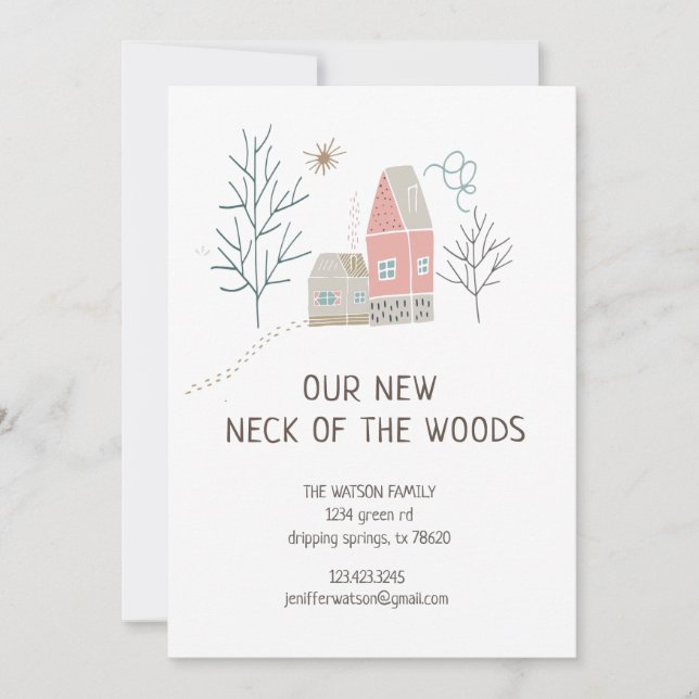 Pastel Woodland | Flytta annons-kort Kort (Framsida)