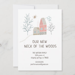 Pastel Woodland Flytta annons-kort Kort