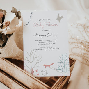 Pastel Woodland Inbjudan till babyvisningsprogra