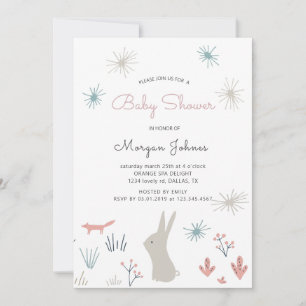 Pastel Woodland Inbjudan till babyvisningsprogra