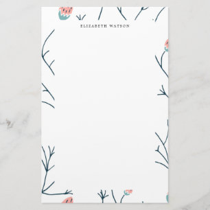 Pastel Woodland   Monogram Stationery Brevpapper