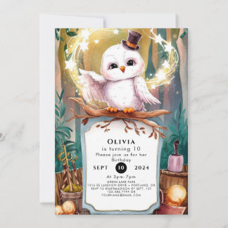 Pastel Woodland Uggla Birthday Inbjudningar