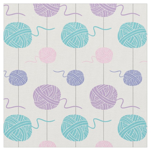 Pastel Yarn Boll String Mönster Tyg (Närbild)