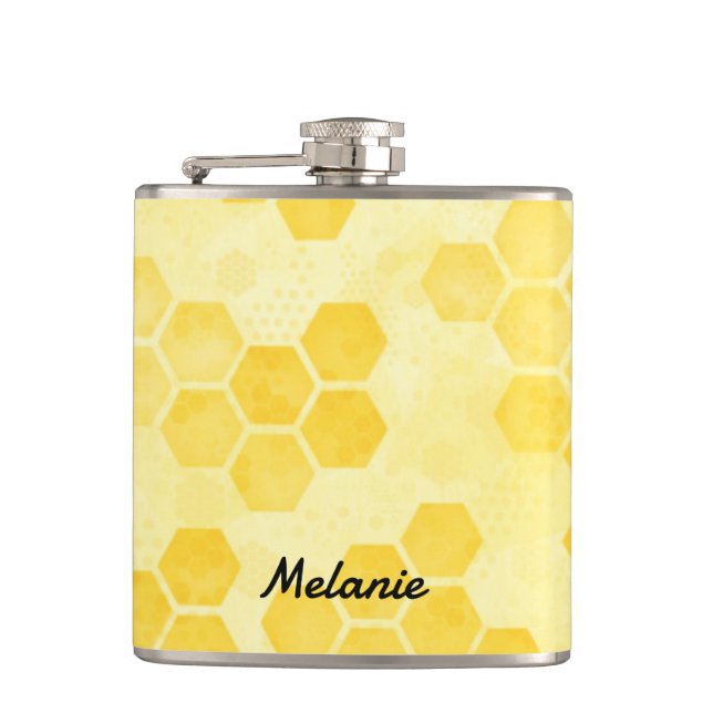 Pastel Yellow Honeycomb Pattern Personalised Fickplunta (Framsidan)