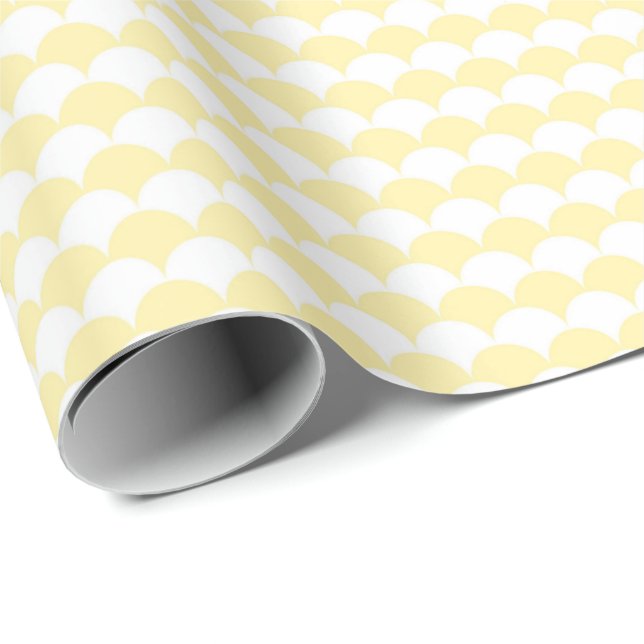 Pastel Yellow Scallop Stripe Rainbow-Inspired Wrap Presentpapper (Rullad Hörn)