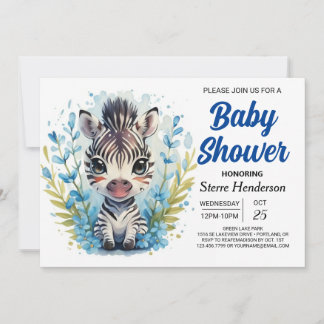 Pastel Zebra Safari Surprise Baby Shower Inbjudningar