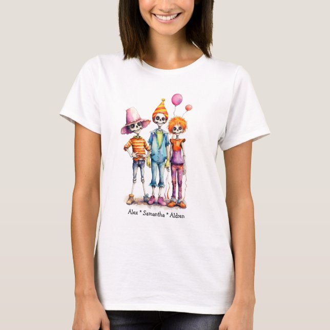 Pastel Zombie Trio - Cute Halloween (3) T Shirt (Framsida)