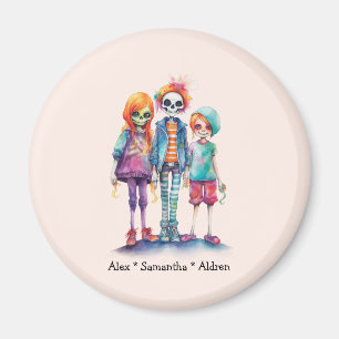 Pastel Zombie Trio - Cute Halloween Magnet